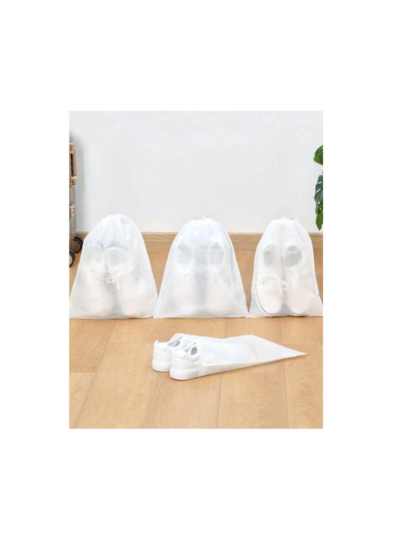 Shoe Storage Bags, Set of 20, Drawstring Dust Covers, 48 x 32 cm, White - Image 2